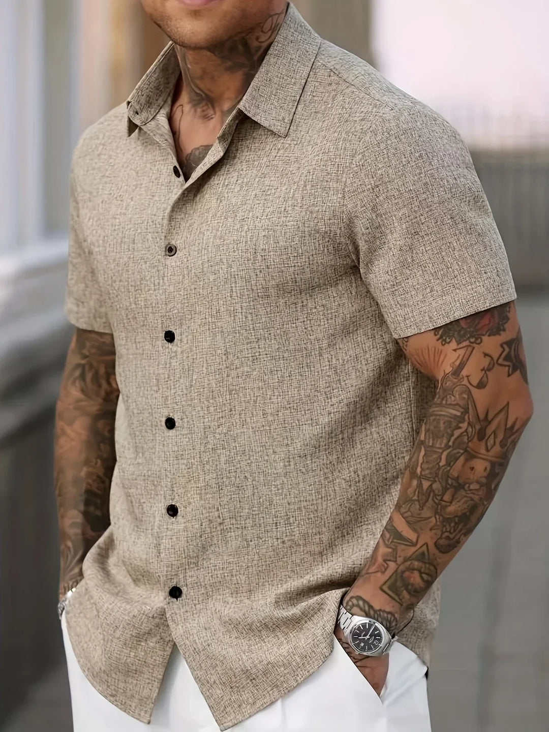 Modeva | Chemise légère à manches courtes en mélange de lin