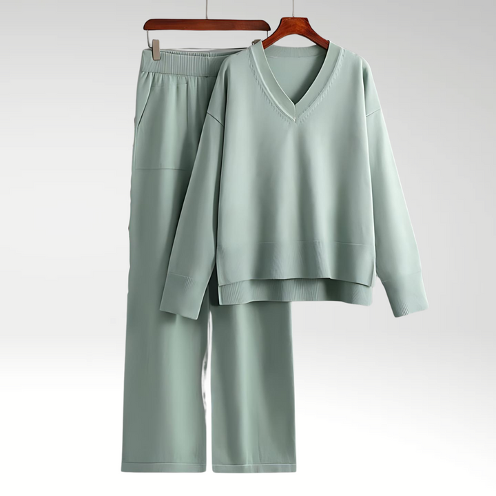 Modeva | Luxe V-Neck Two Piece Set