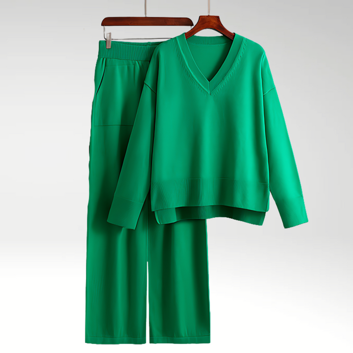 Modeva | Luxe V-Neck Two Piece Set