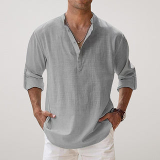 Modeva | Chemise Henley en coton effet lin
