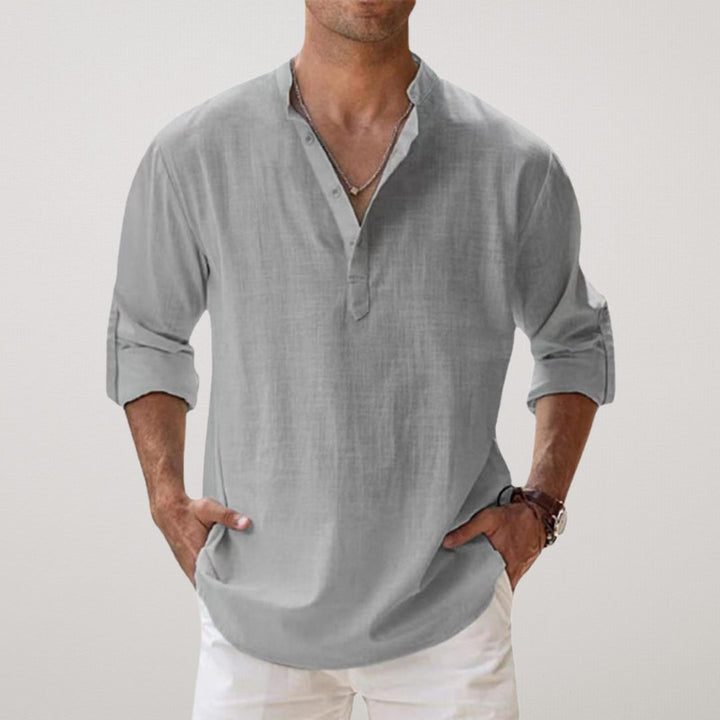 Modeva | Chemise Henley en coton effet lin
