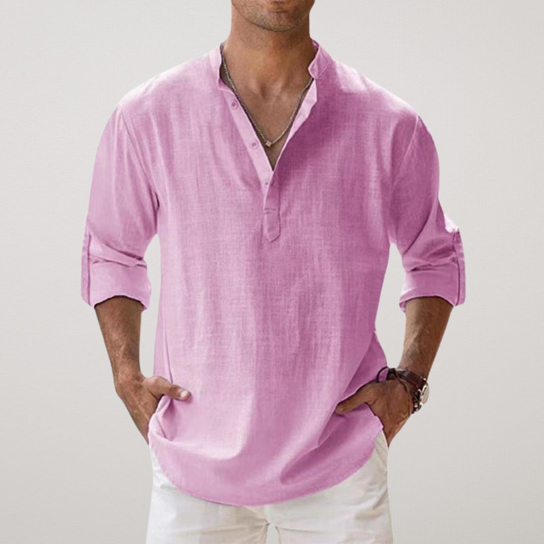 Modeva | Chemise Henley en coton effet lin