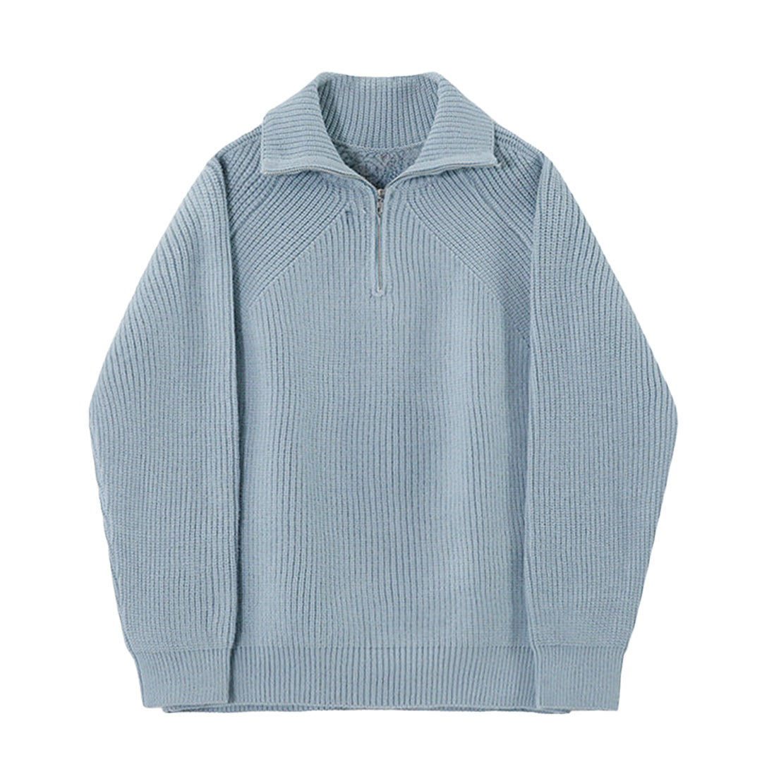 Modeva | Pull Azure à quart de zip