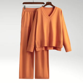 Modeva | Luxe V-Neck Two Piece Set
