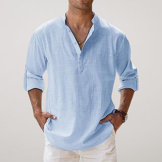 Modeva | Chemise Henley en coton effet lin