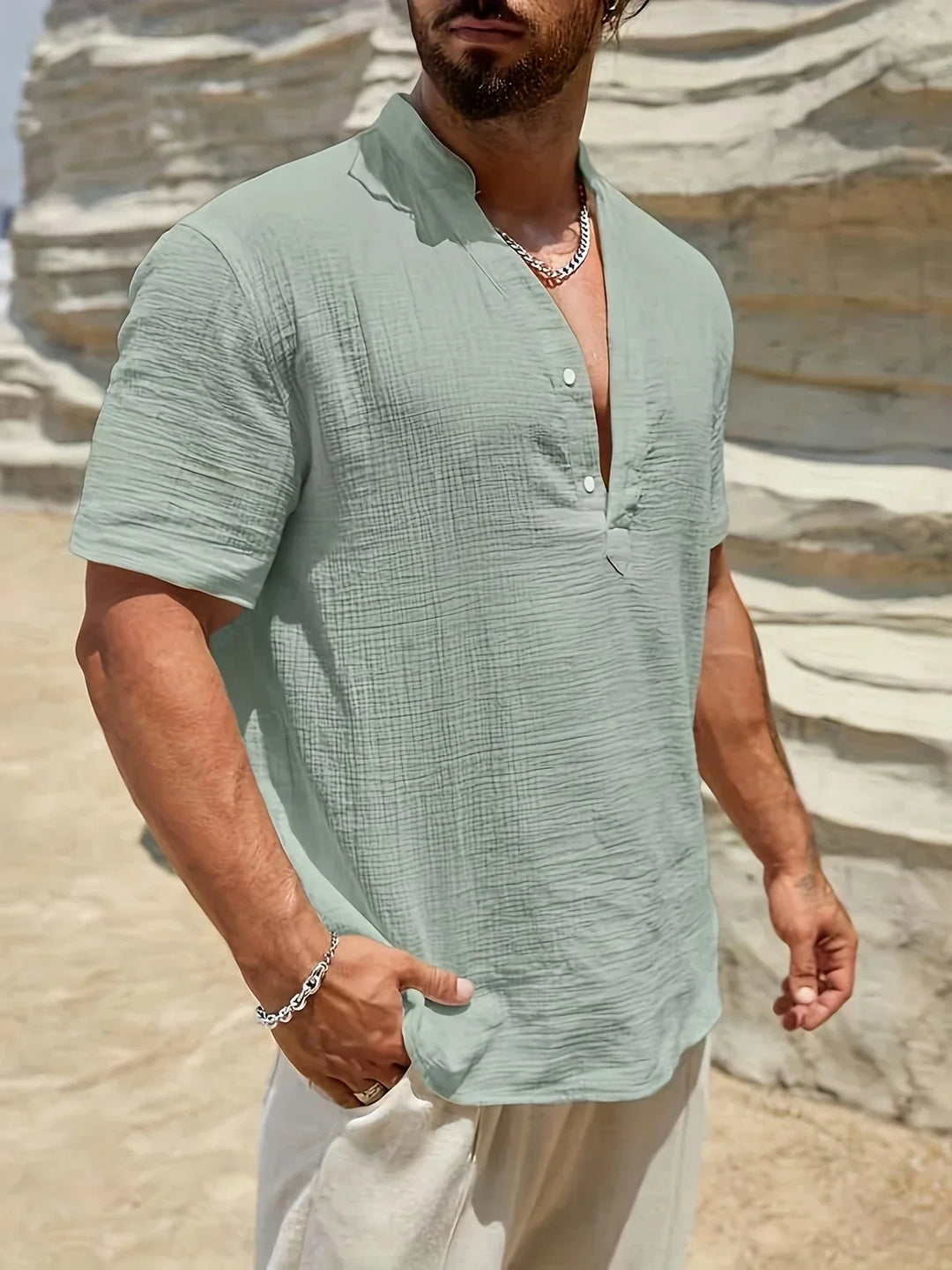 Modeva | Chemise d’été élégante à col montant