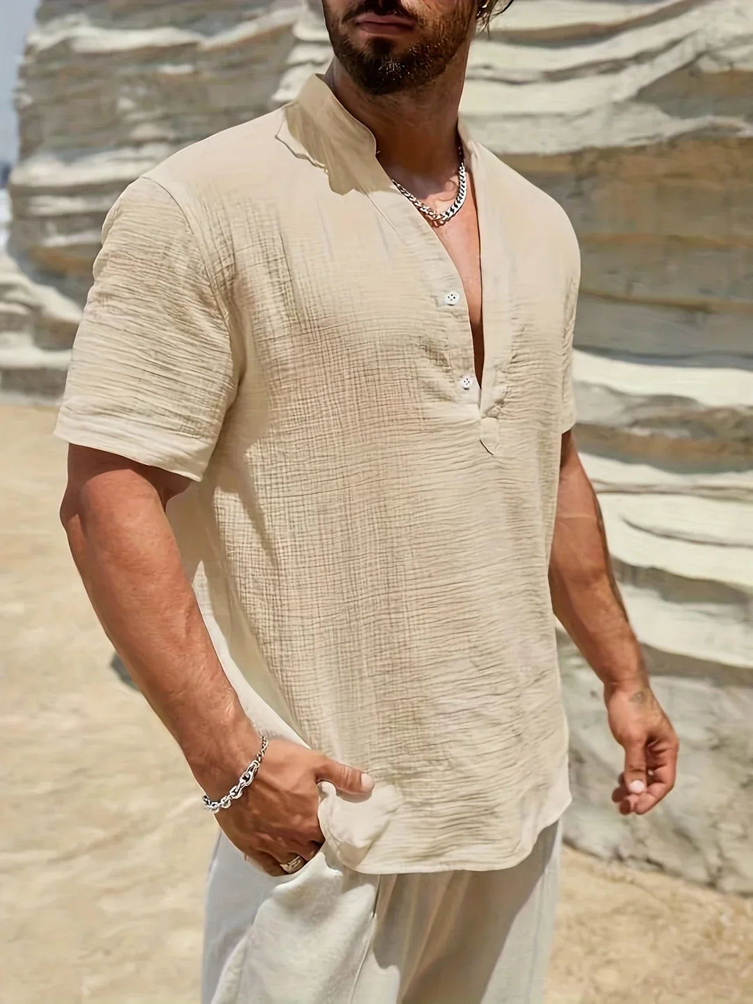 Modeva | Chemise d’été élégante à col montant