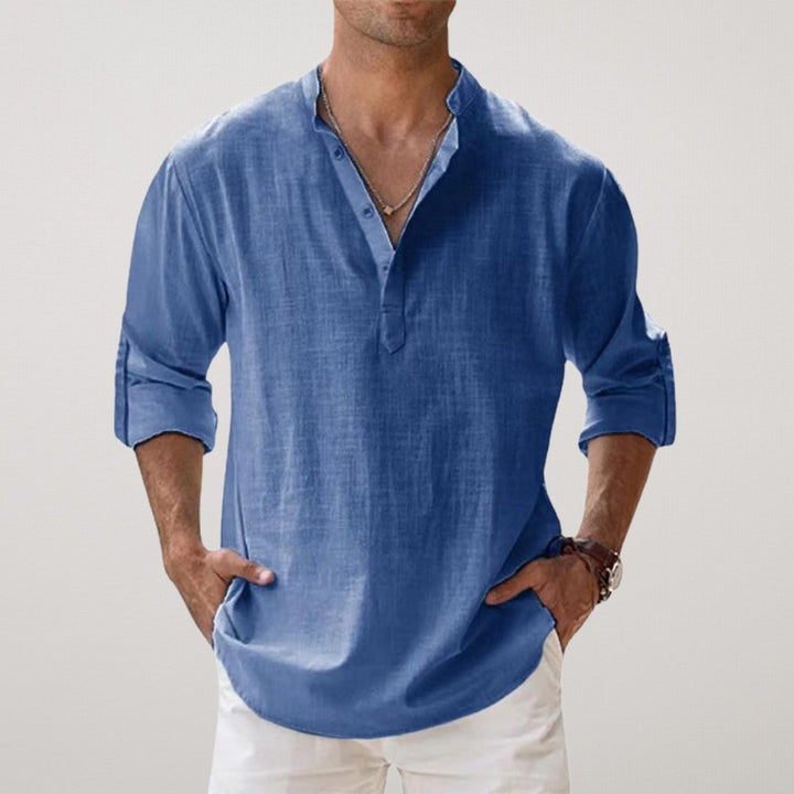 Modeva | Chemise Henley en coton effet lin