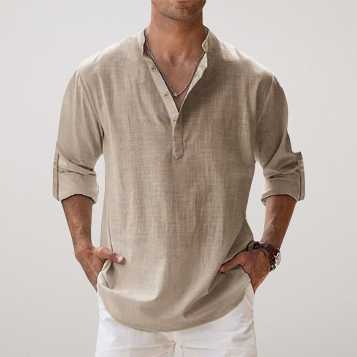 Modeva | Chemise Henley en coton effet lin