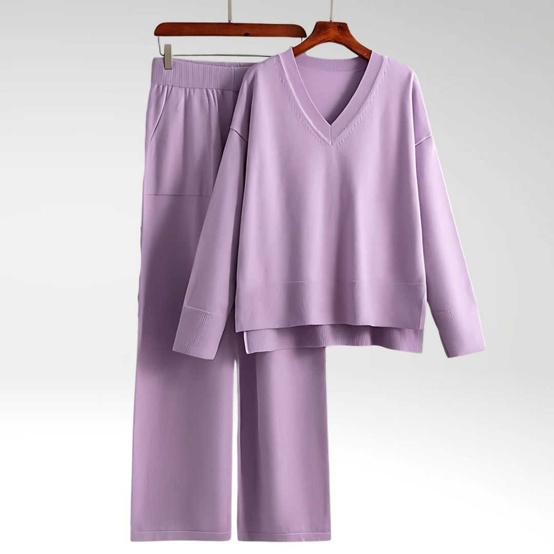 Modeva | Luxe V-Neck Two Piece Set