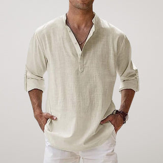 Modeva | Chemise Henley en coton effet lin