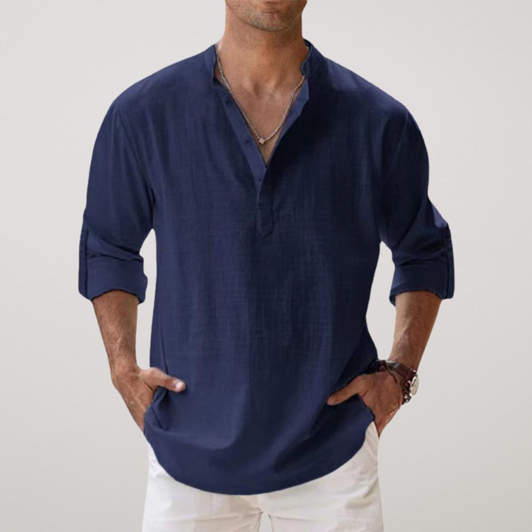 Modeva | Chemise Henley en coton effet lin