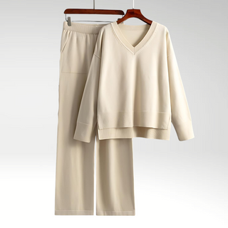 Modeva | Luxe V-Neck Two Piece Set