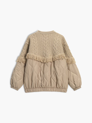 Modeva | Veste matelassée en tricot torsadé patchwork