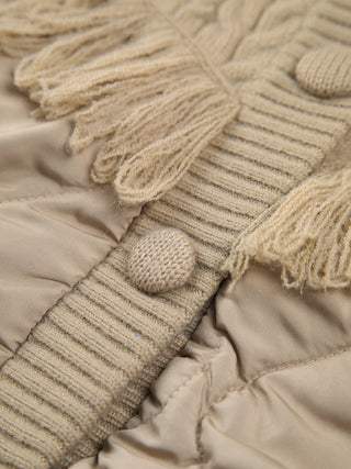 Modeva | Veste matelassée en tricot torsadé patchwork