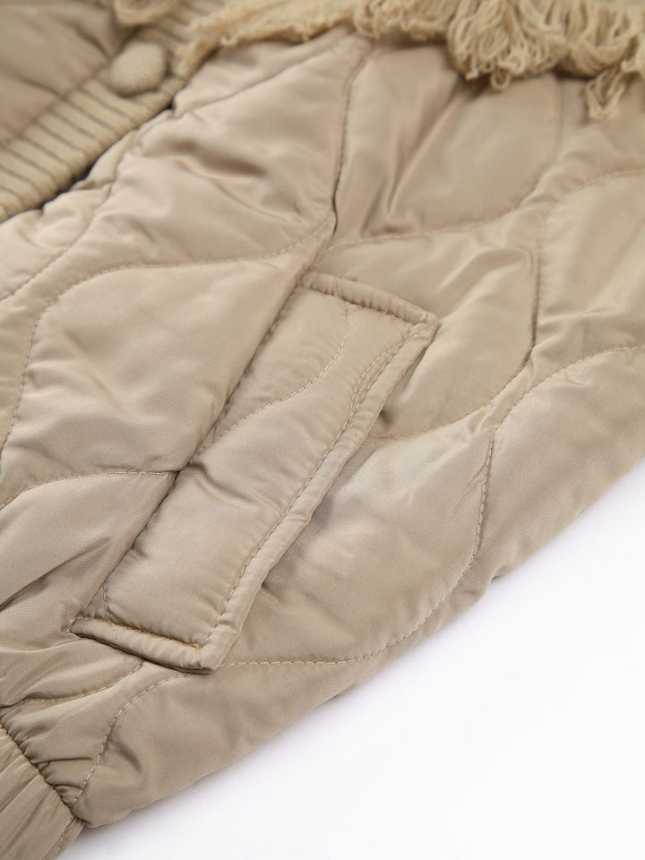 Modeva | Veste matelassée en tricot torsadé patchwork
