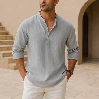 Modeva | Chemise Henley en coton effet lin