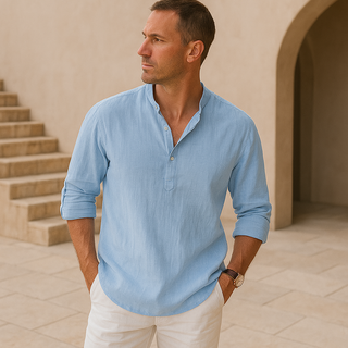 Modeva | Chemise Henley en coton effet lin