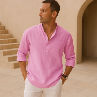 Modeva | Chemise Henley en coton effet lin