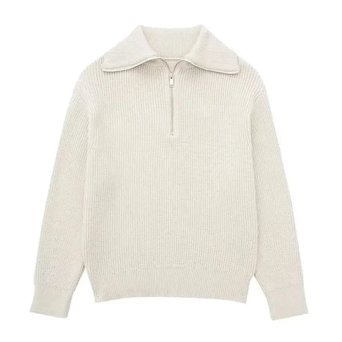 Modeva | Pull zippé rayé