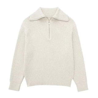 Modeva | Pull zippé rayé