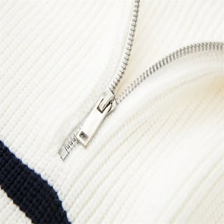 Modeva | Pull zippé rayé