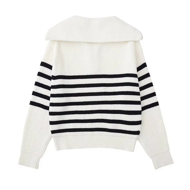 Modeva | Pull zippé rayé