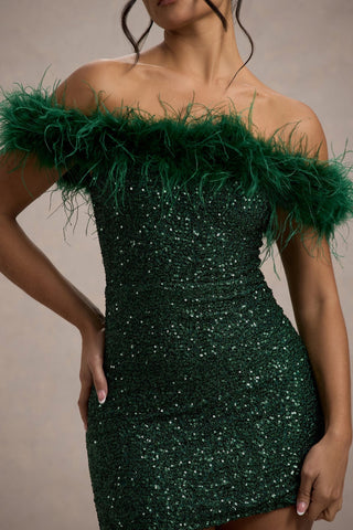 Modeva | Robe à pailettes avec plumes