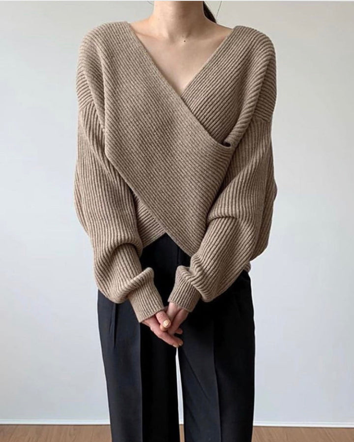 Modeva | Pull en tricot croisé chic