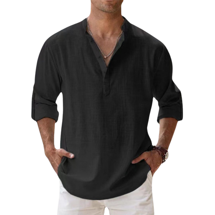 Modeva | Chemise Henley en coton effet lin