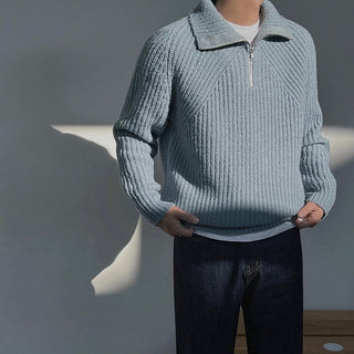 Modeva | Pull Azure à quart de zip