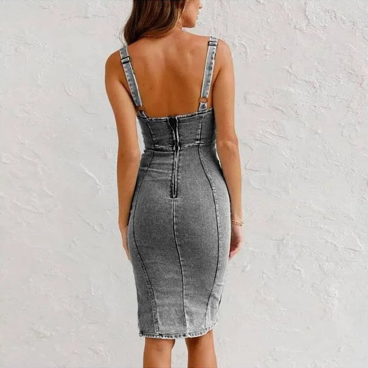 Modeva | Robe Camisole Moulante en Denim